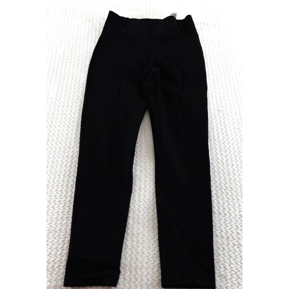 Zara Basic Stretch Crop Pants L Women Black Turkey